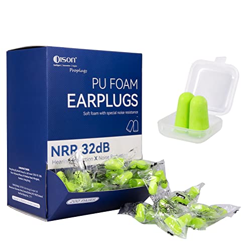 200 Pairs Foam Earplugs - 32dB Noise Reduction for Work, Travel & More