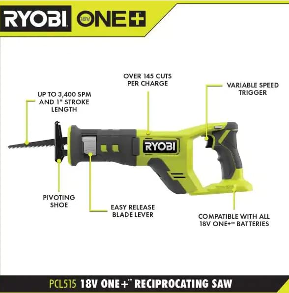 YOBI ONE+ 18V Cordless Reciprocating Saw (Tool Only) - PCL515B