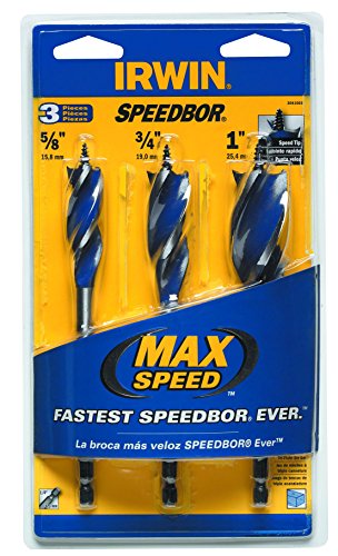 IRWIN 6-Piece SPEEDBOR Max Speed Tri-Flute Wood Drill Bit Set