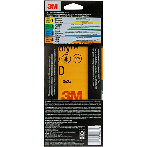 3M Wetordry™ Sandpaper Assorted Grits - 5 Sheets, 3-2/3 in x 9 in, Ideal for Auto Body Repair and Smooth Finishes