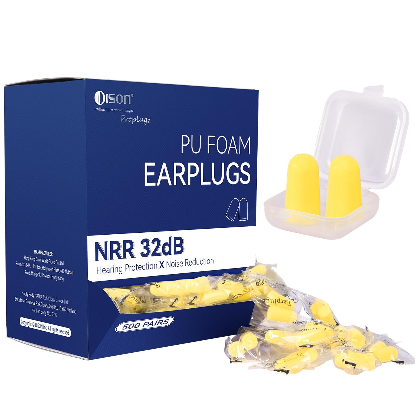 200 Pairs Foam Earplugs - 32dB Noise Reduction for Work, Travel & More