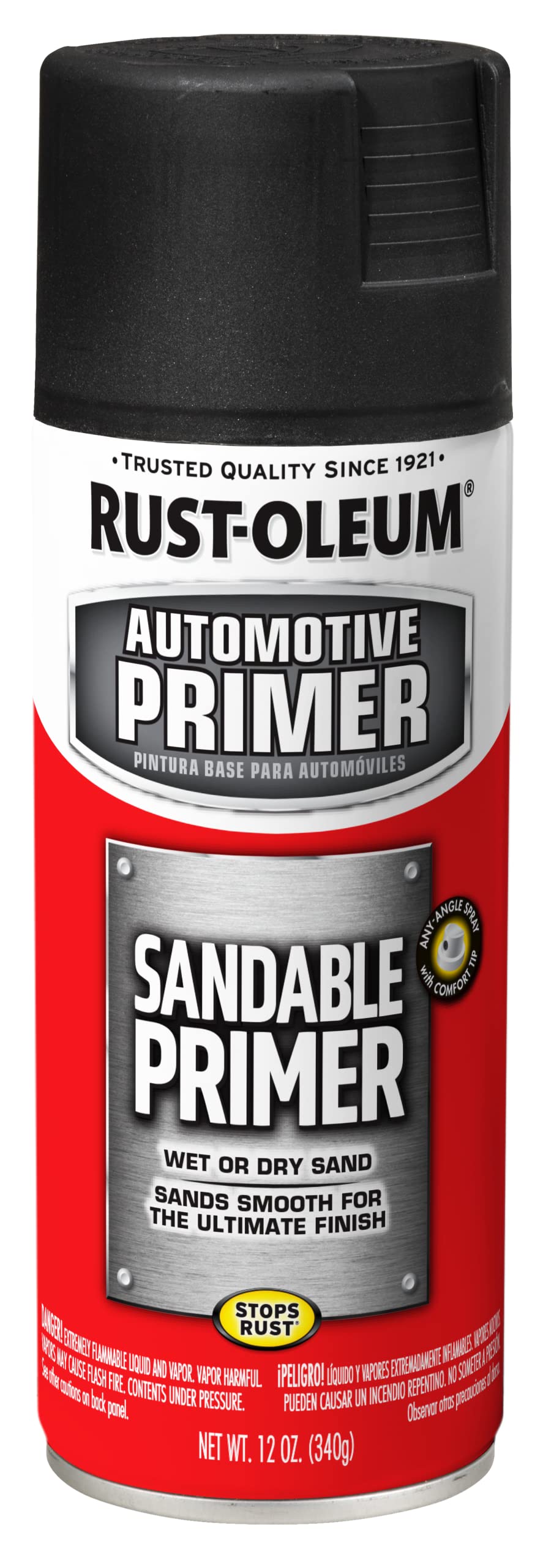 Rust-Oleum Automotive Sandable Primer Spray, 12 oz, White