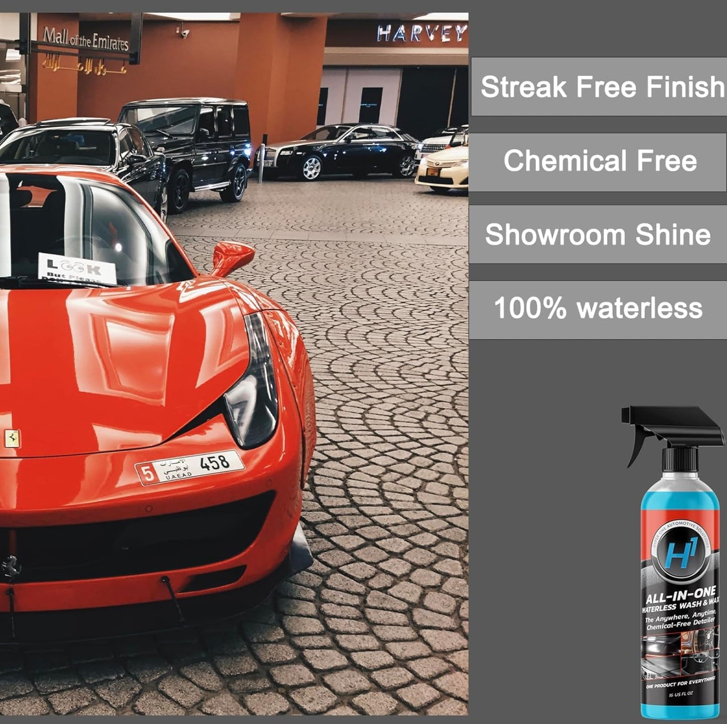 Hyper One Waterless Car Wash & Wax – High Gloss Detailer with UV Protection for Cars, RVs, & Motorcycles