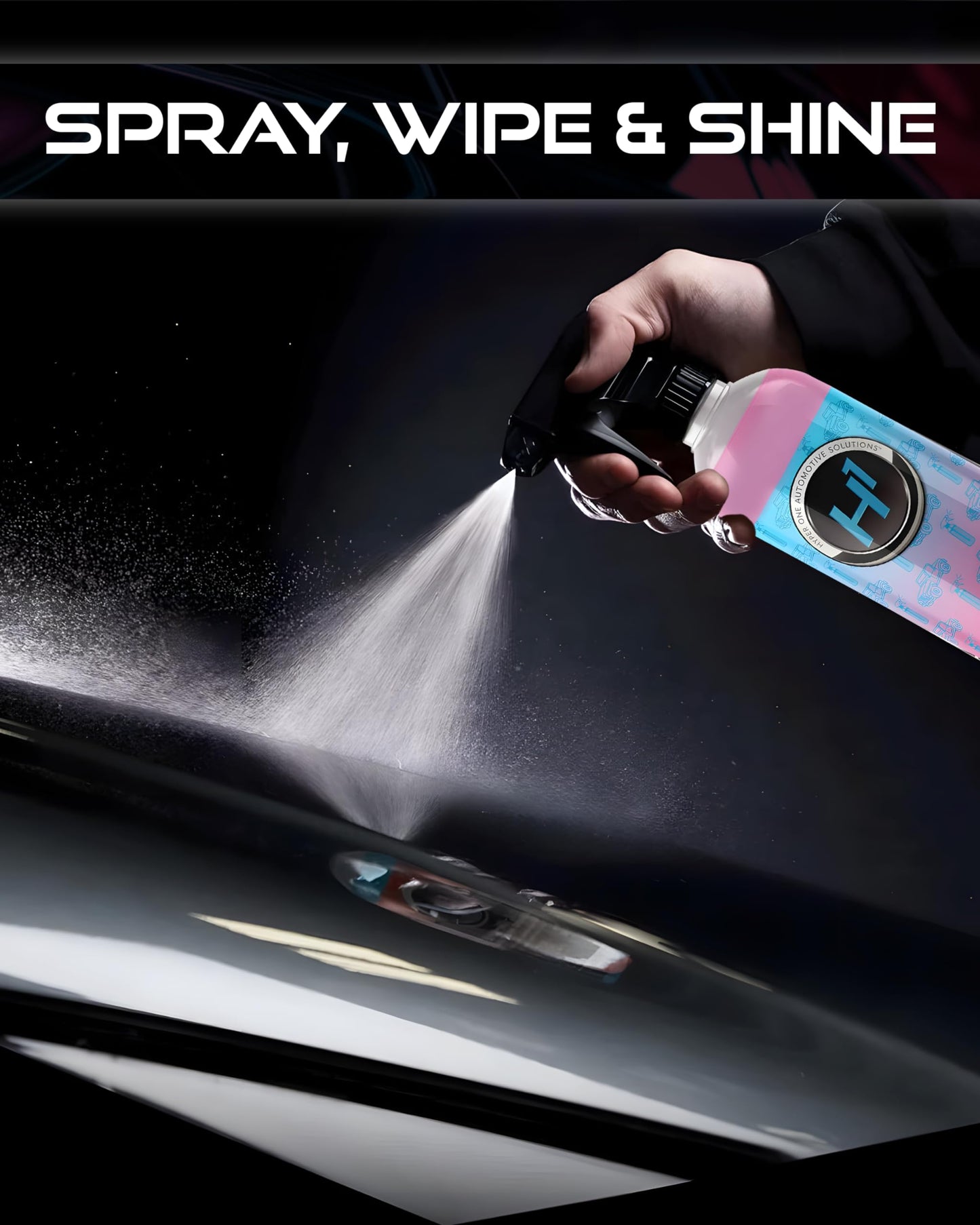 Hyper One Waterless Car Wash & Wax – High Gloss Detailer with UV Protection for Cars, RVs, & Motorcycles