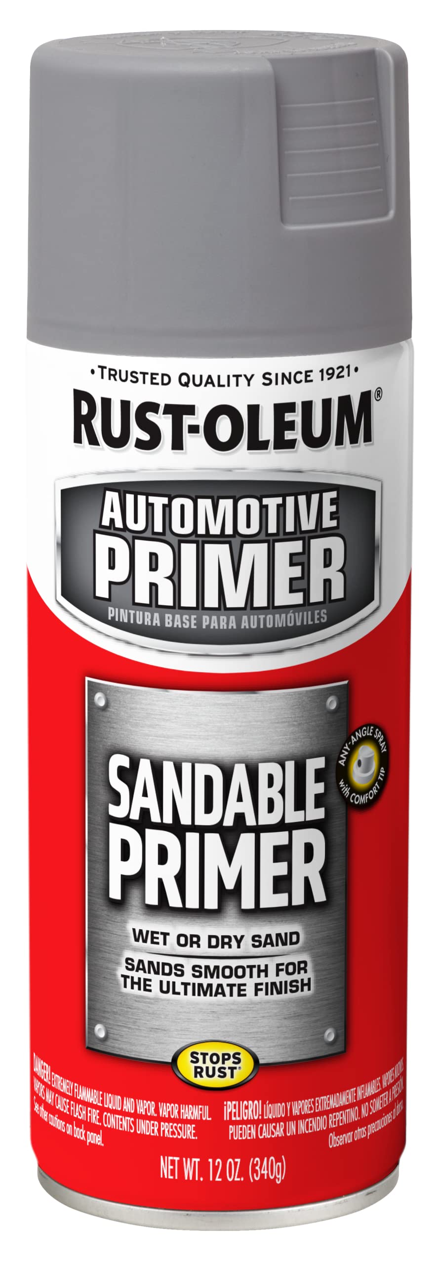 Rust-Oleum Automotive Sandable Primer Spray, 12 oz, White