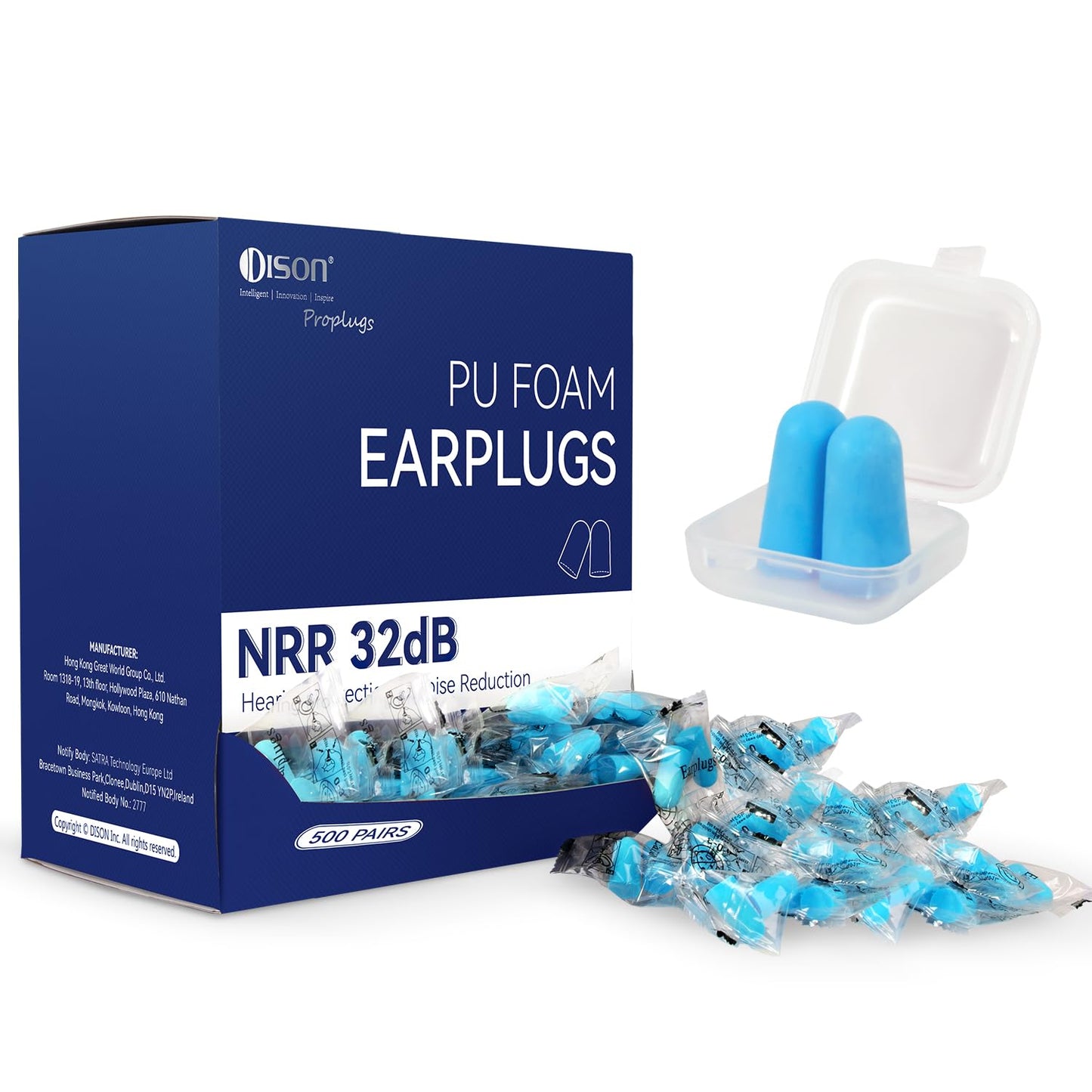 200 Pairs Foam Earplugs - 32dB Noise Reduction for Work, Travel & More