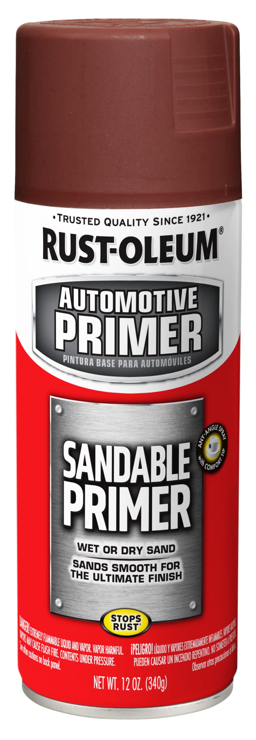 Rust-Oleum Automotive Sandable Primer Spray, 12 oz, White