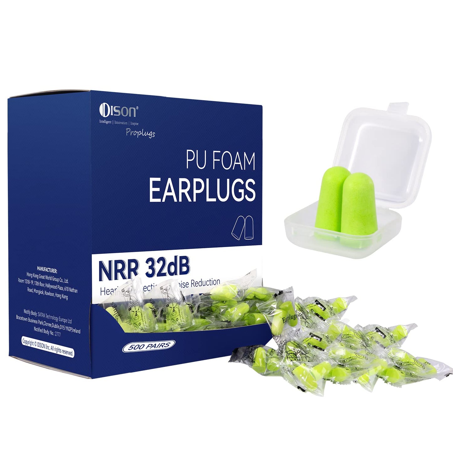 200 Pairs Foam Earplugs - 32dB Noise Reduction for Work, Travel & More