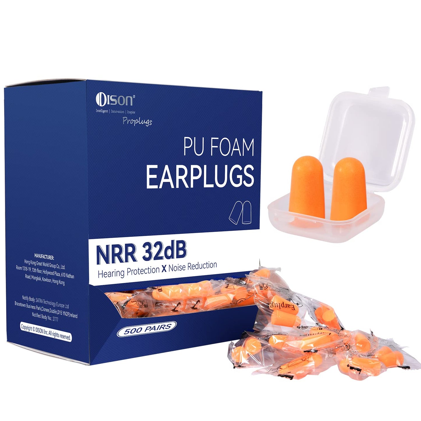 200 Pairs Foam Earplugs - 32dB Noise Reduction for Work, Travel & More