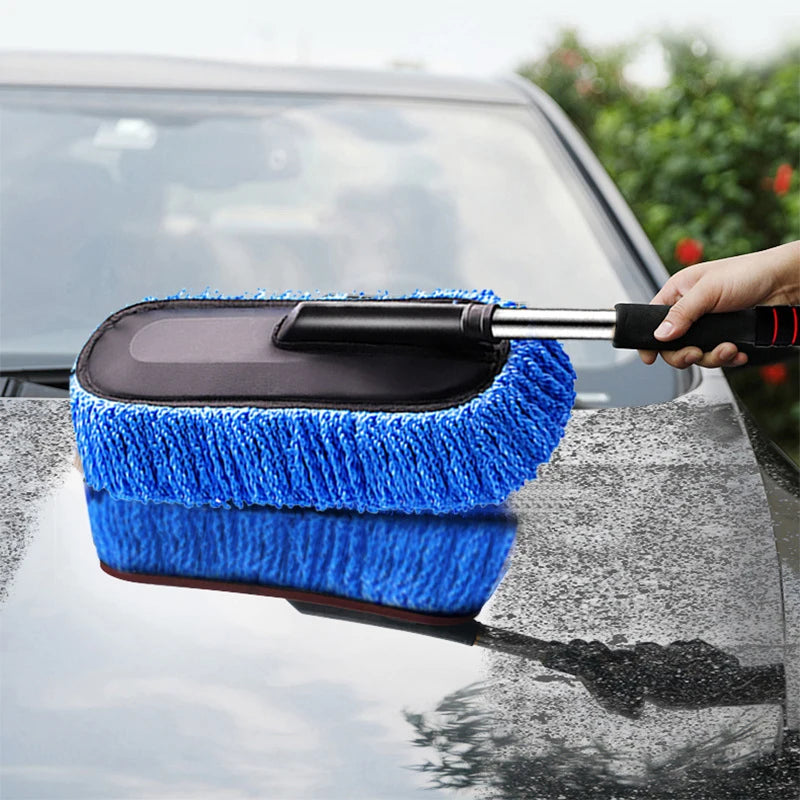 Car Washing Microfiber Mop | Scalable Handle Dust Remover Wax Brush Car Cleaning Kit