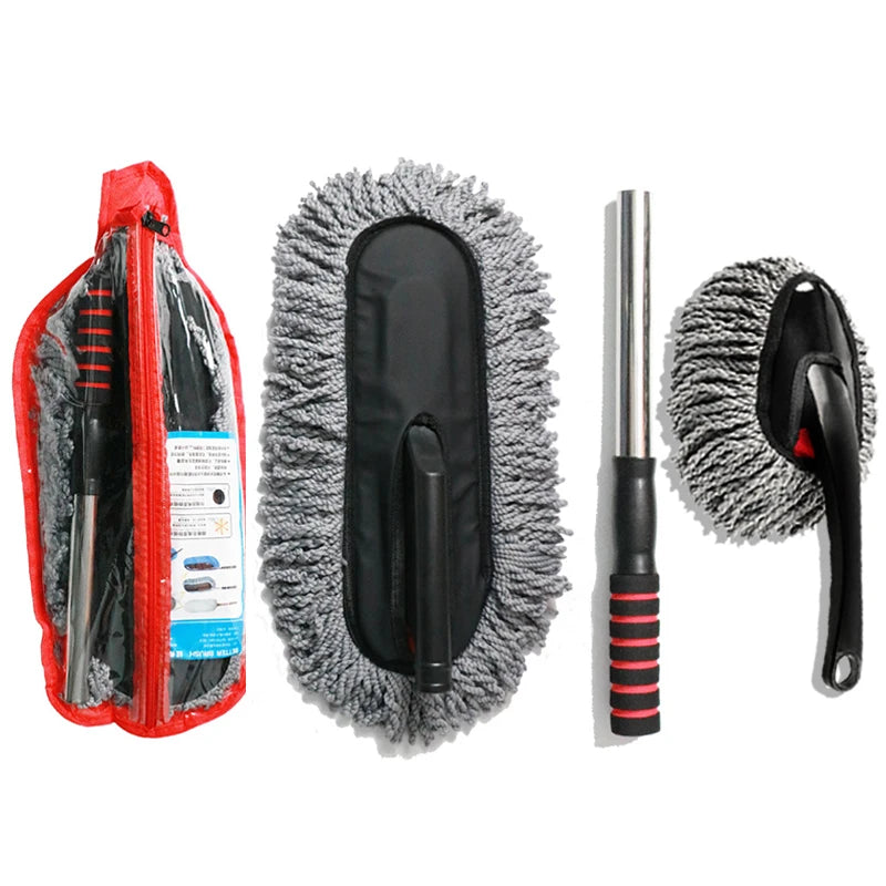 Car Washing Microfiber Mop | Scalable Handle Dust Remover Wax Brush Car Cleaning Kit